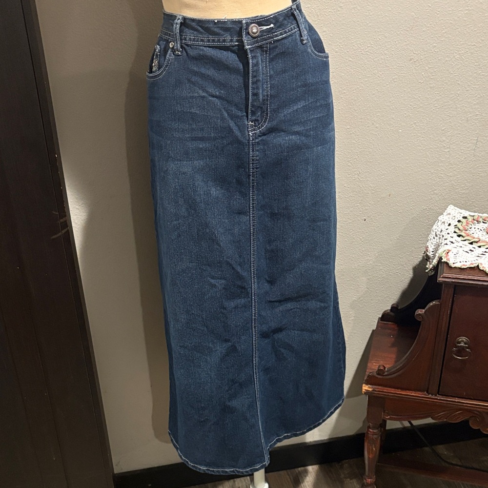 Cato Blue Denim Maxi Skirt